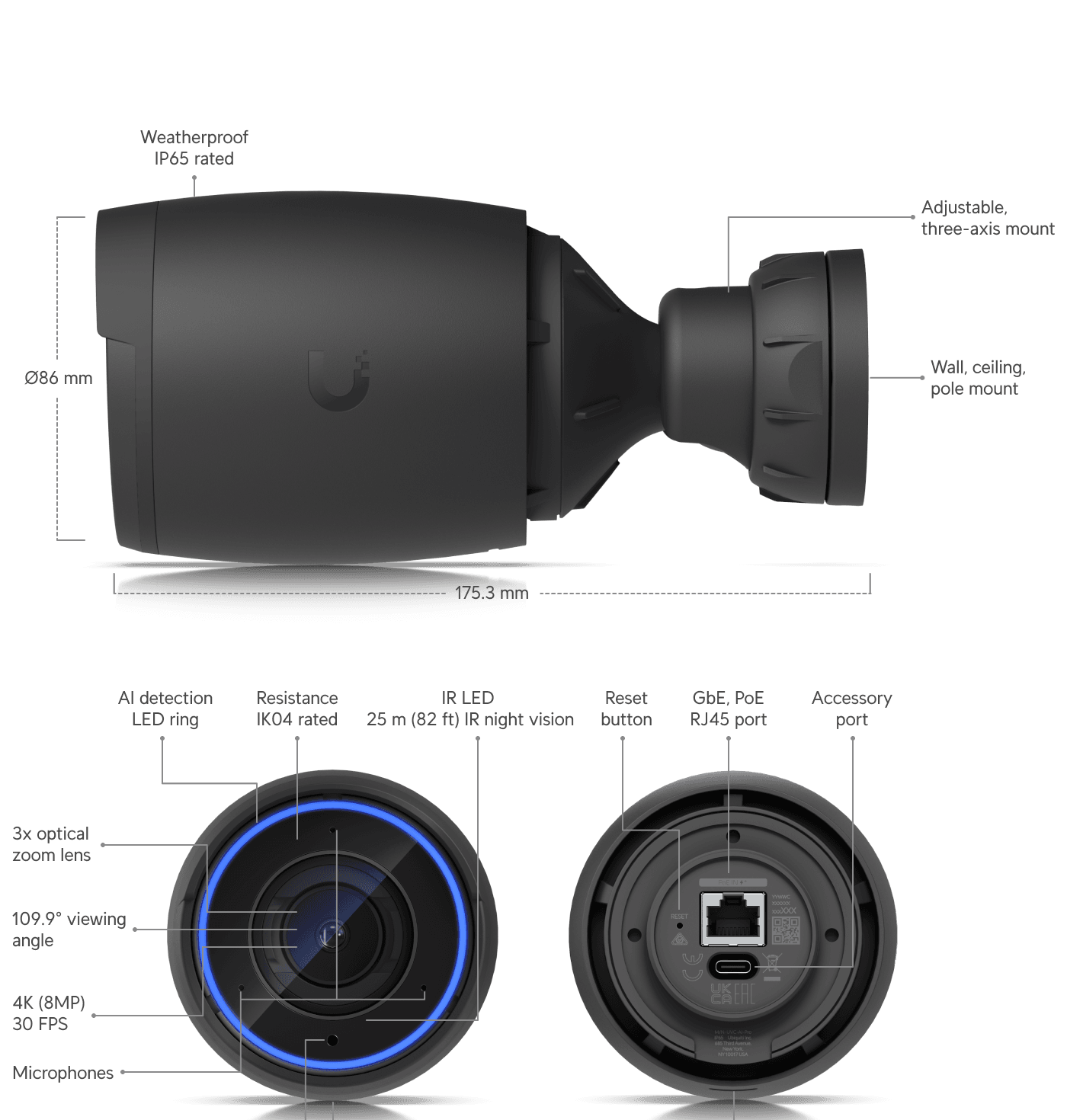 You are currently viewing UniFi Protect AI Pro — 4K 3× Optical Zoom Camera